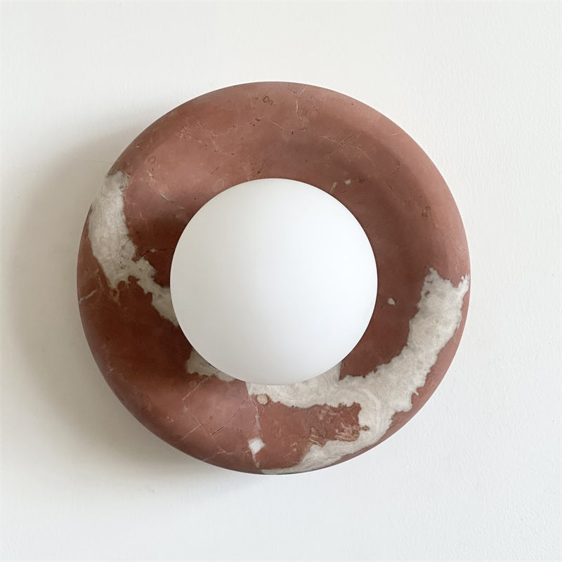 Applique ronde en marbre et verre Hako — vue 45 — Maison Velaro