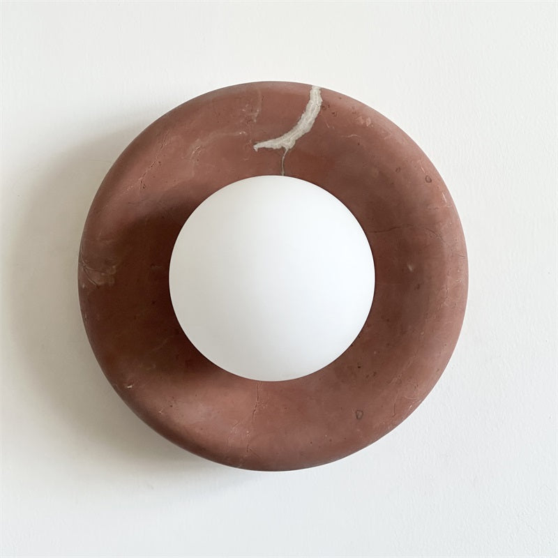 Applique ronde en marbre et verre Hako — vue 18 — Maison Velaro