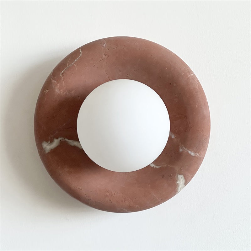 Applique ronde en marbre et verre Hako — vue 23 — Maison Velaro