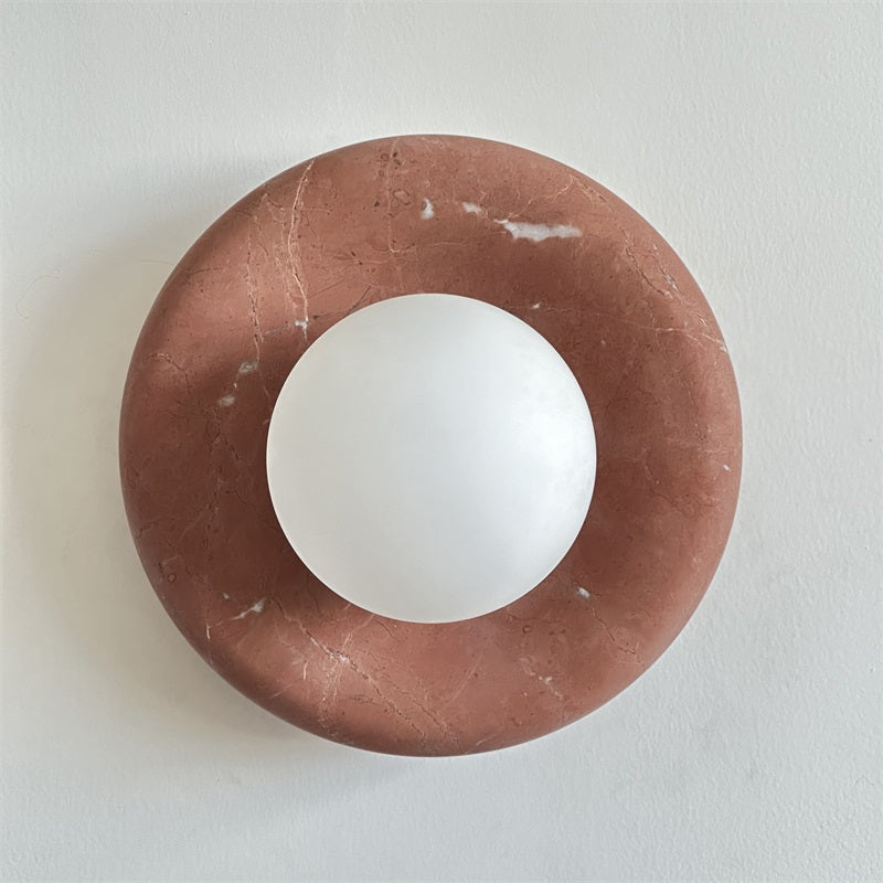 Applique ronde en marbre et verre Hako — vue 26 — Maison Velaro