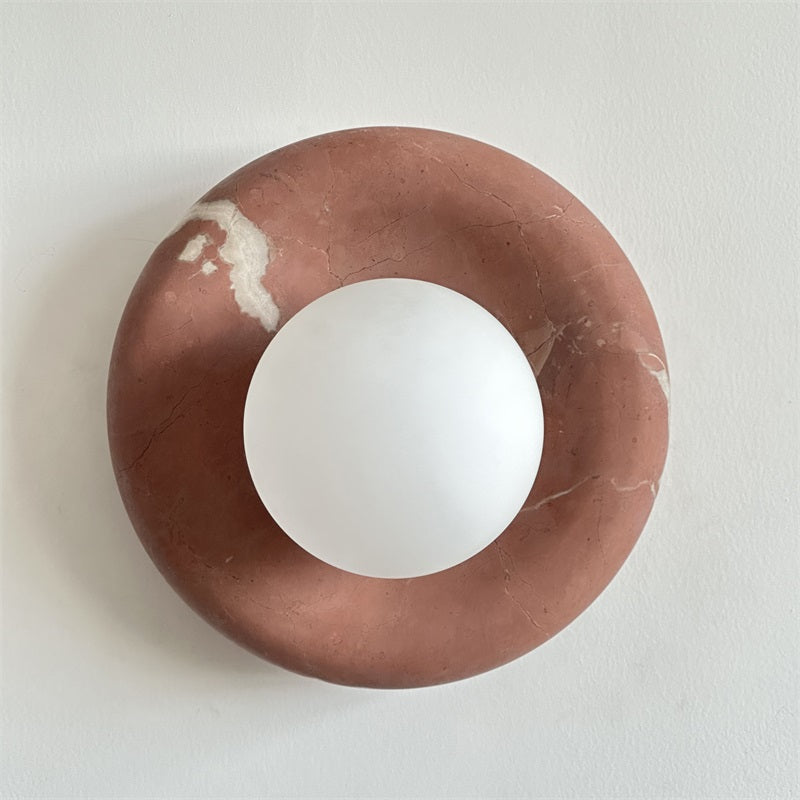 Applique ronde en marbre et verre Hako — vue 27 — Maison Velaro