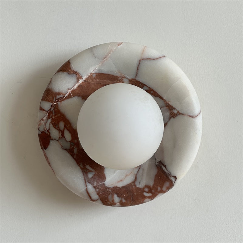 Applique ronde en marbre et verre Hako — vue 33 — Maison Velaro