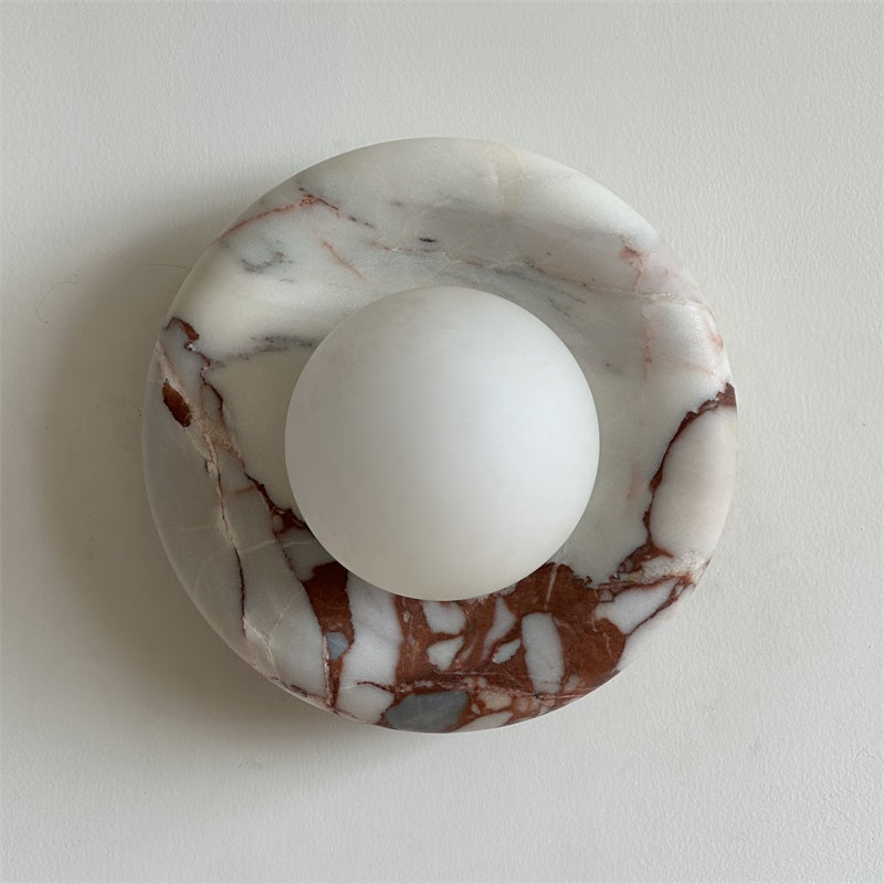 Applique ronde en marbre et verre Hako — vue 34 — Maison Velaro