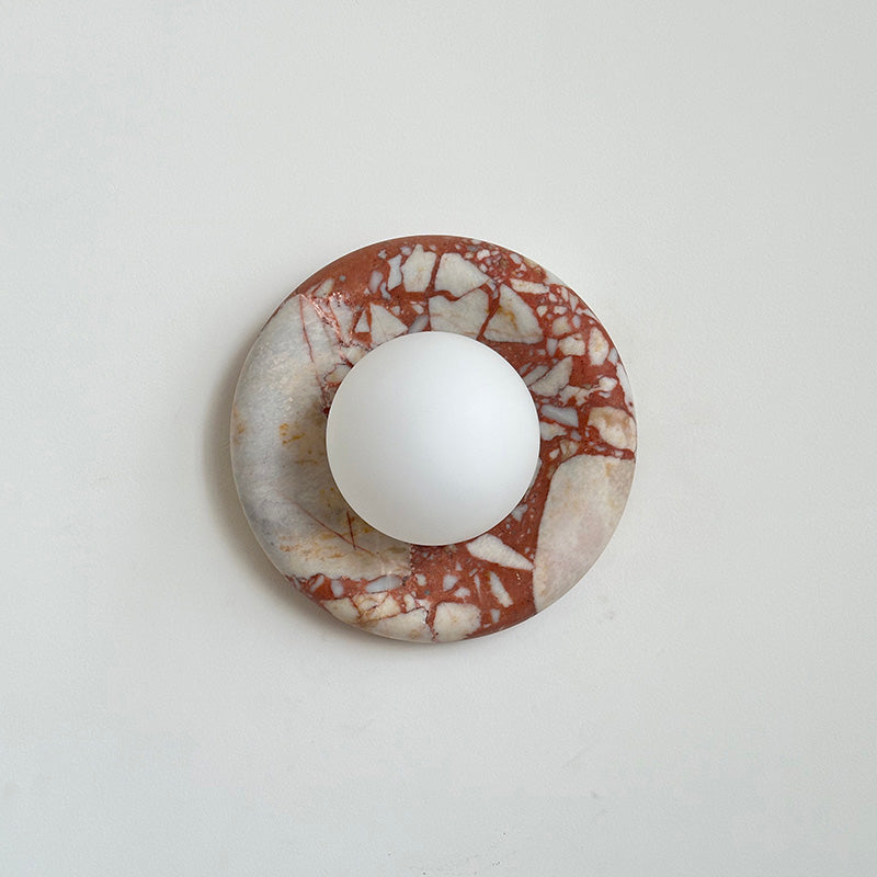 Applique ronde en marbre et verre Hako — vue 60 — Maison Velaro