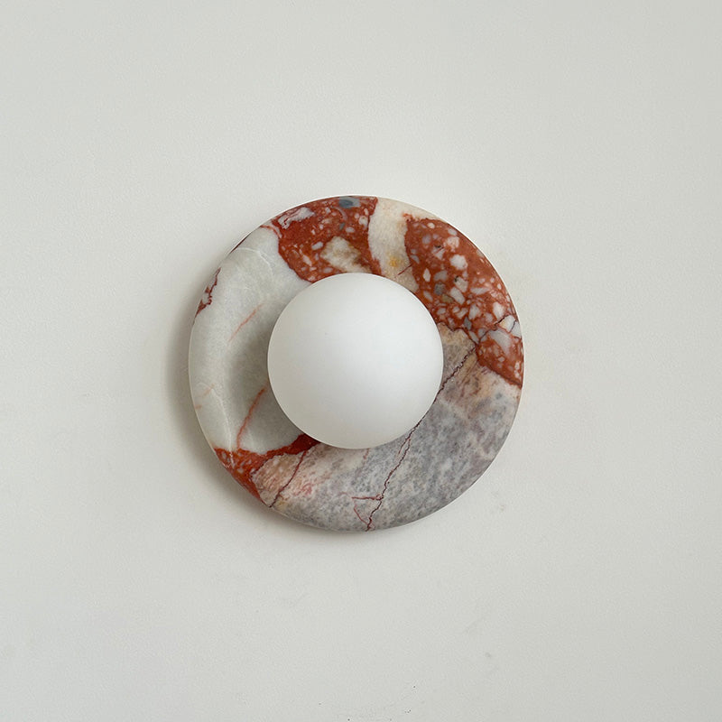 Applique ronde en marbre et verre Hako — vue 65 — Maison Velaro