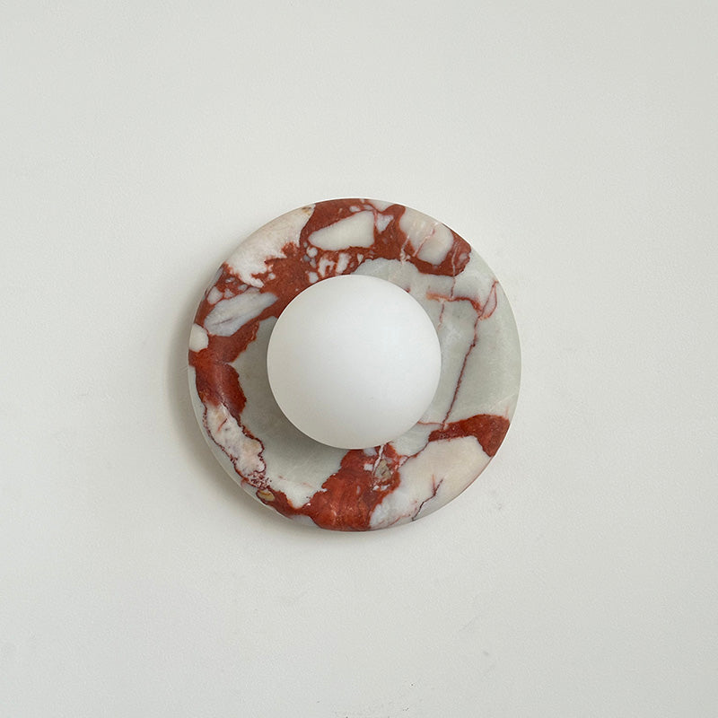 Applique ronde en marbre et verre Hako — vue 66 — Maison Velaro
