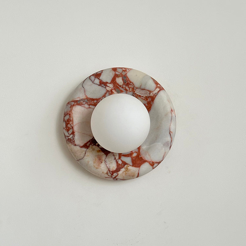 Applique ronde en marbre et verre Hako — vue 13 — Maison Velaro