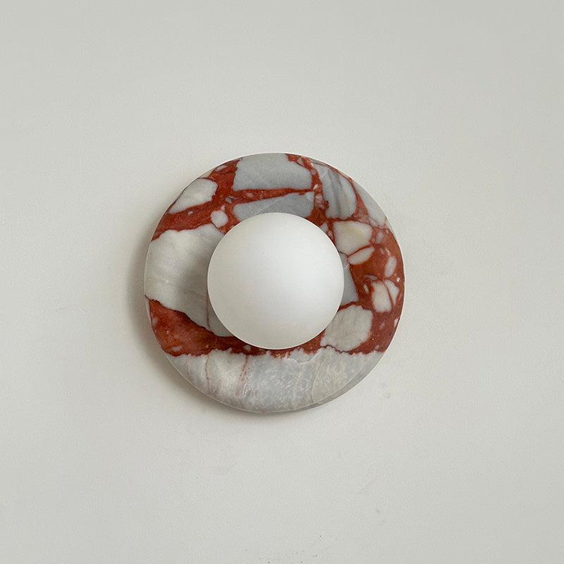 Applique ronde en marbre et verre Hako — vue 14 — Maison Velaro