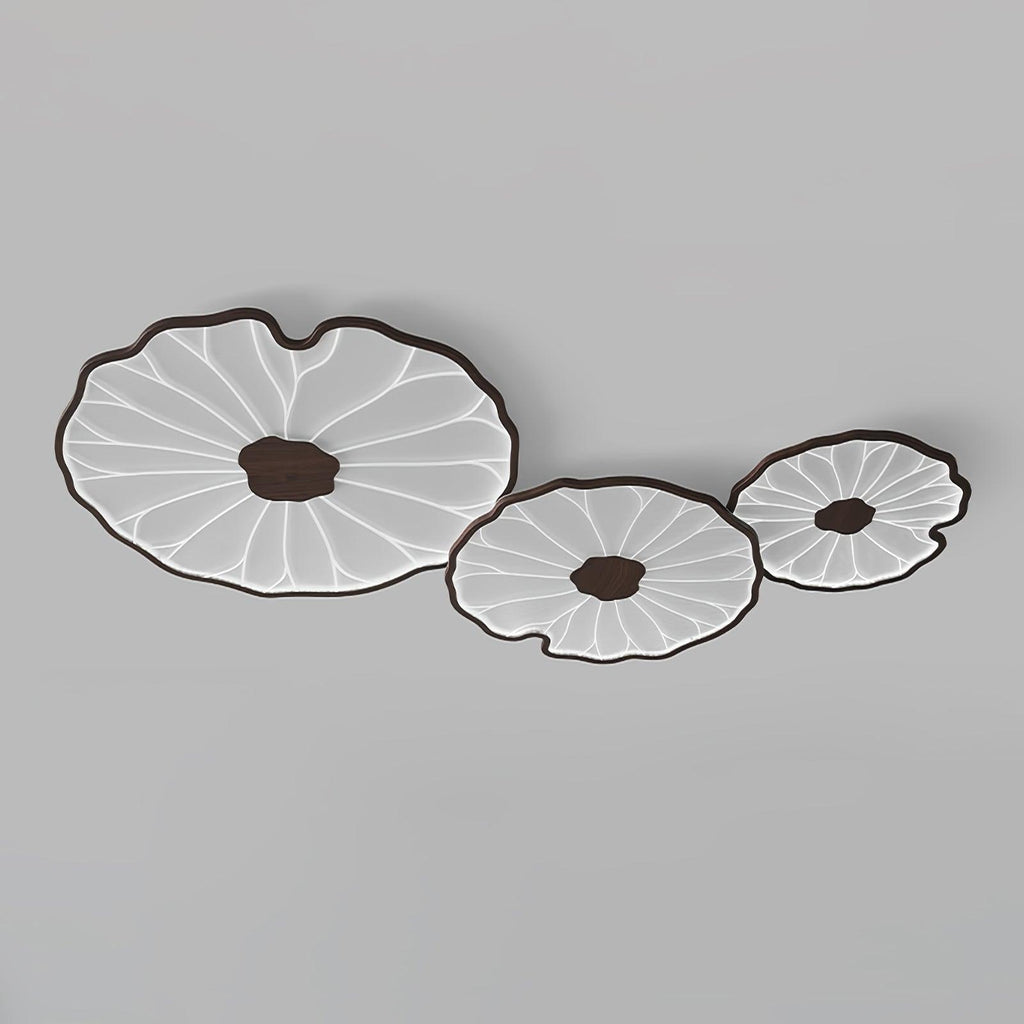 Plafonnier feuille de lotus finition bois Solara — vue 5 — Maison Velaro