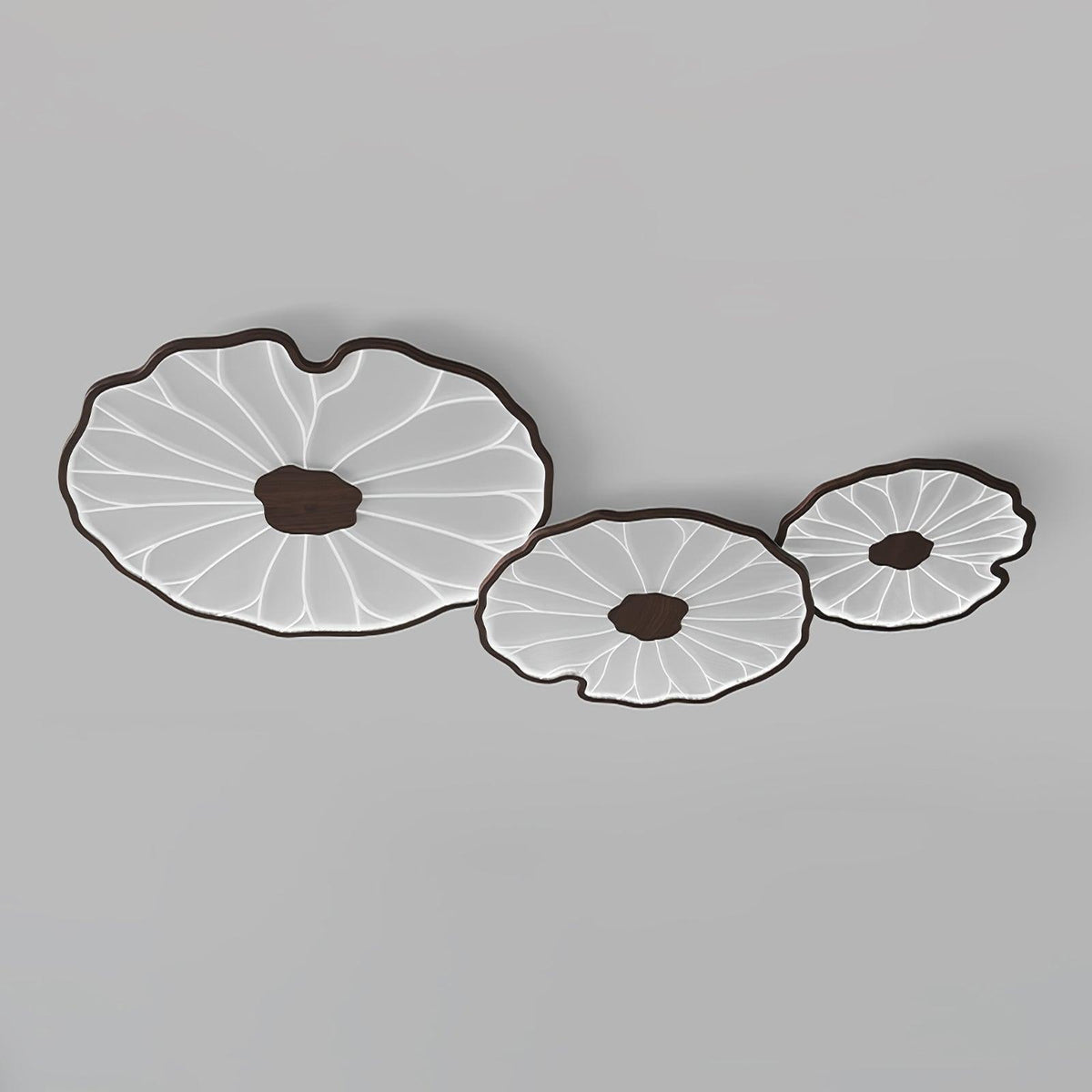 Plafonnier feuille de lotus finition bois Solara — vue 5 — Maison Velaro