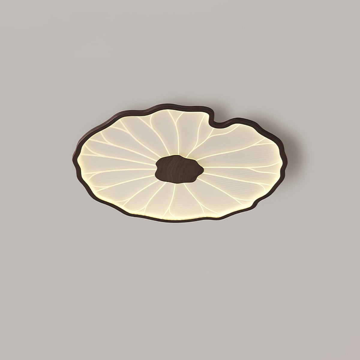 Plafonnier feuille de lotus finition bois Solara — vue 6 — Maison Velaro