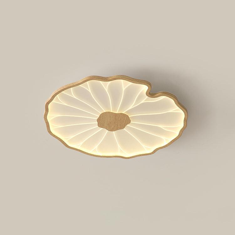Plafonnier feuille de lotus finition bois Solara — vue 9 — Maison Velaro