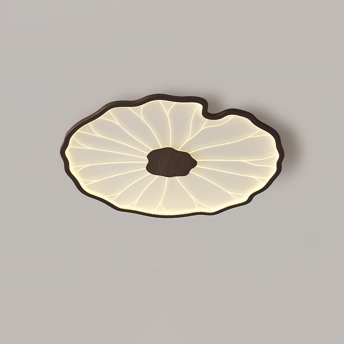 Plafonnier feuille de lotus finition bois Solara — vue 12 — Maison Velaro