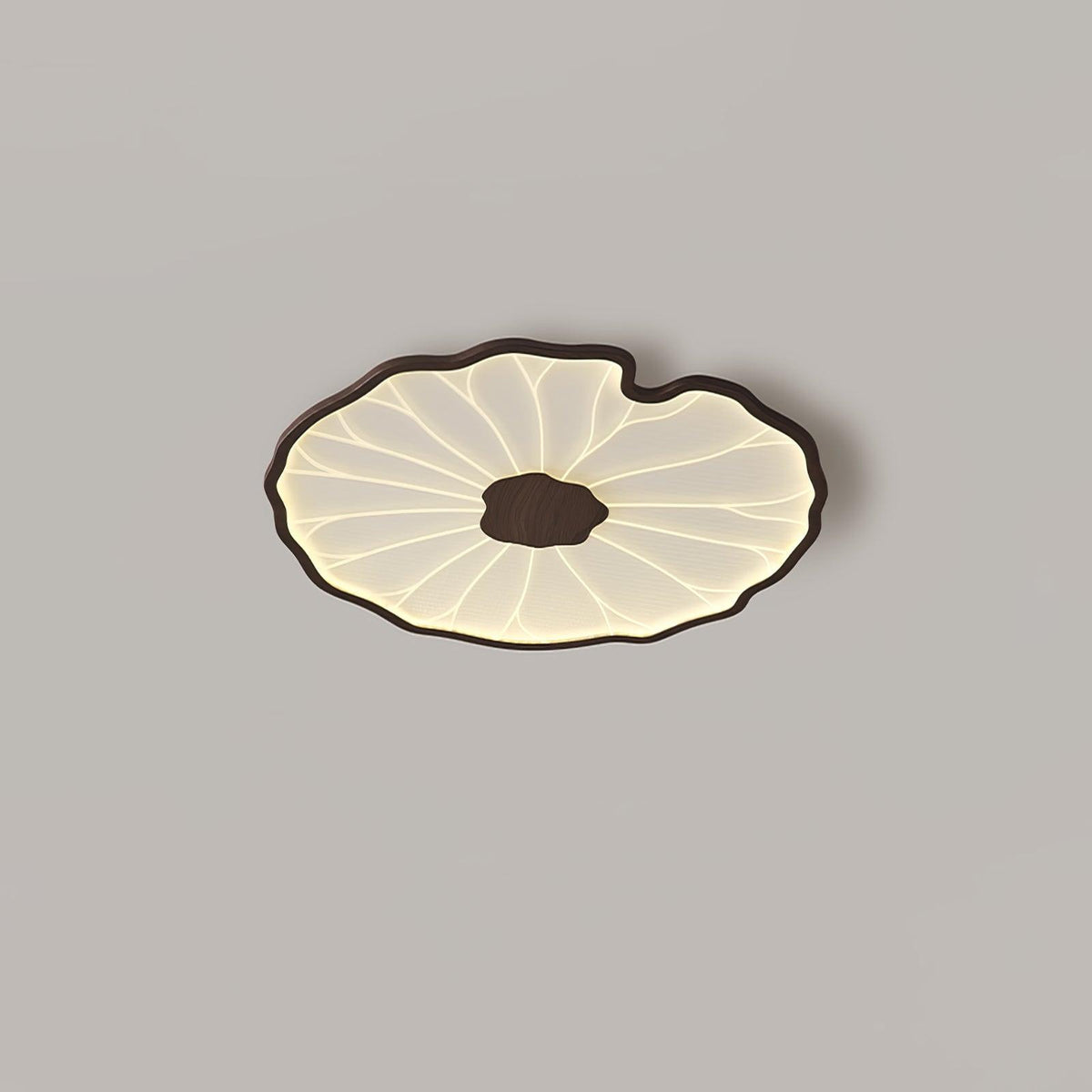 Plafonnier feuille de lotus finition bois Solara — vue 8 — Maison Velaro