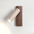 Applique cylindrique en travertin et bois Ornoria — vue 7 — Maison Velaro