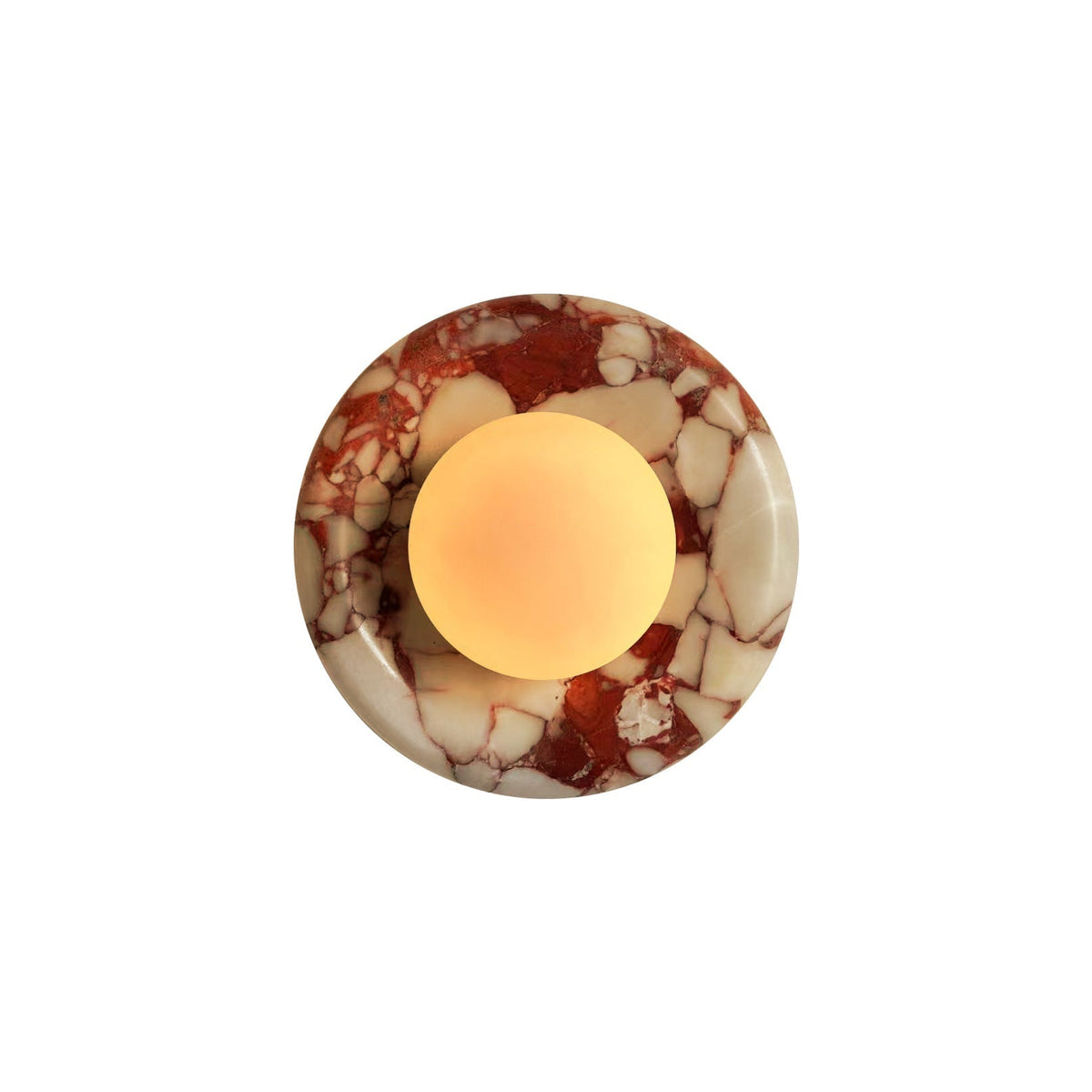 Applique ronde en marbre et verre Hako — vue 1 — Maison Velaro