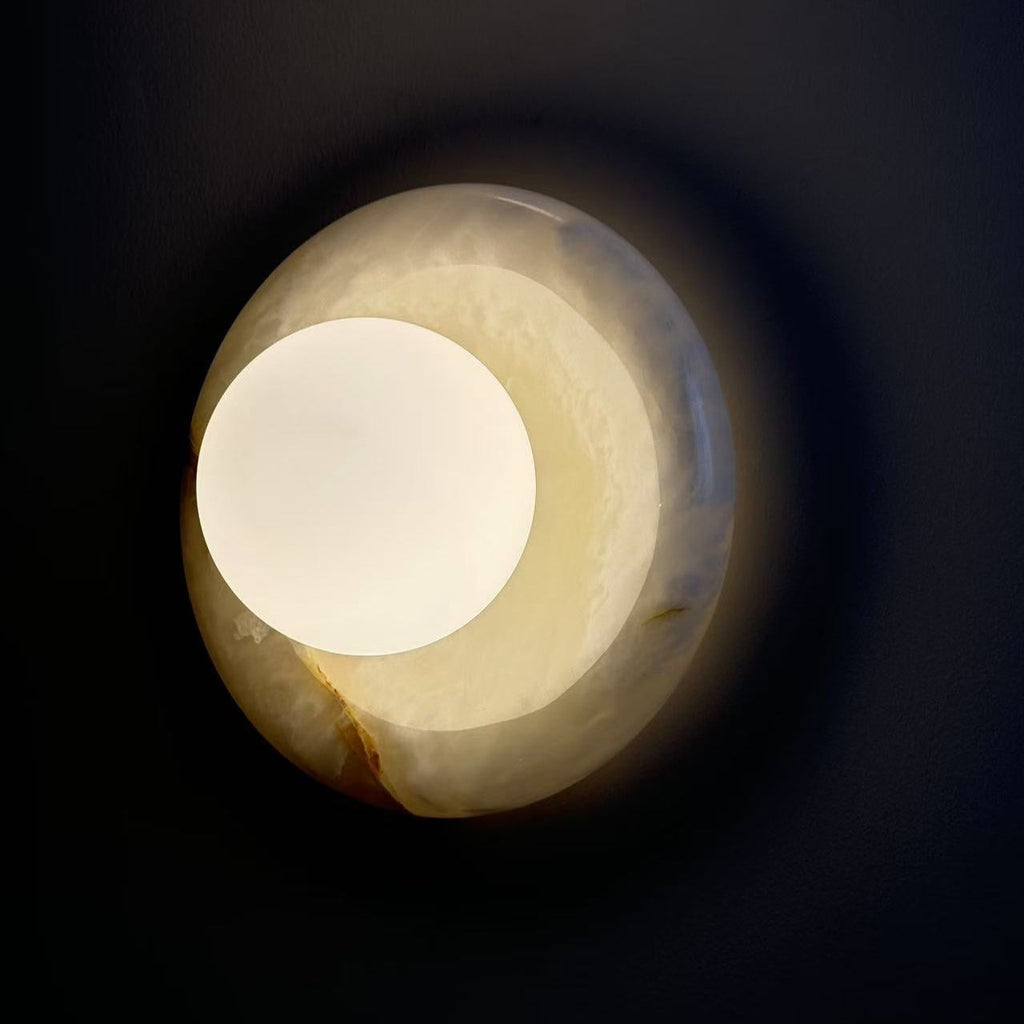 Applique ronde en marbre et verre Hako — vue 6 — Maison Velaro