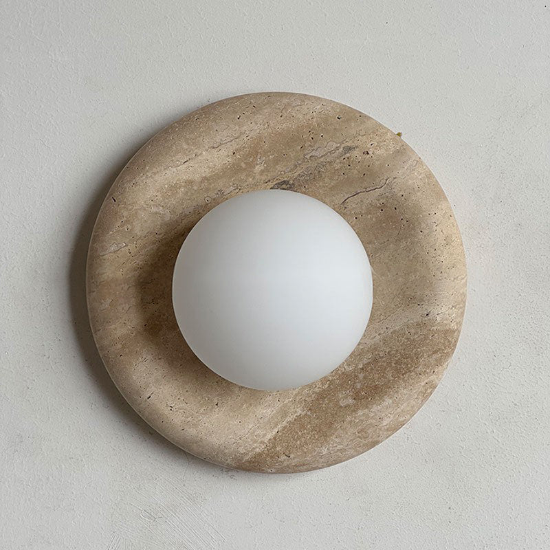 Applique ronde en marbre et verre Hako — vue 7 — Maison Velaro